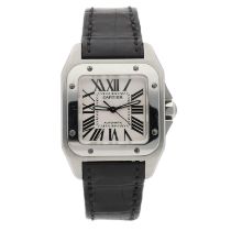 Cartier Santos 100 automatic stainless steel gentleman’s wristwatch, reference no. 2878, serial