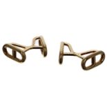 Hermes Paris - pair of 18ct yellow gold cufflinks, signed and numbered 94136, 16gm, 29mm (311)