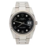 Rolex Oyster Perpetual Date stainless steel gentleman’s wristwatch, reference no. 115234, serial no.