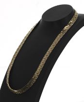 9ct fancy link necklace, 34gm, 17" long (228)
