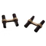 Boucheron - pair of 18ct barrel cufflinks, signed and numbered E01356, 7.3gm, 22mm x 23mm (312)