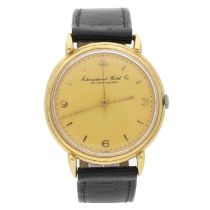 IWC (International Watch Co.) 18ct  gentleman’s wristwatch, gilded dial with Arabic numerals,