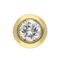 Good quality yellow gold rub-over set diamond set pendant, round brilliant-cut, 0.65ct approx,