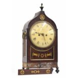 English mahogany double fusee bracket clock, the 8" cream dial signed H. Webber, Ilfracombe, the