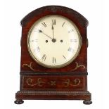 English rosewood double fusee bracket clock, the movement with locking pendulum and striking on a