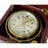 Russian two day marine chronometer, the 4" cream dial with subsidiary state of wind and seconds