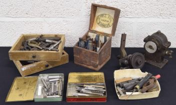 Small quantity of old lathe accessories