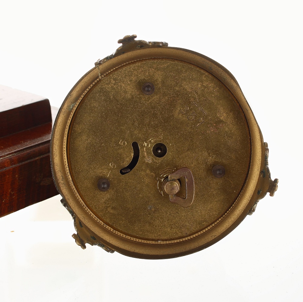 German art deco automaton mantel timepiece, modelled with a Chinese lady seated under a painted - Image 4 of 4