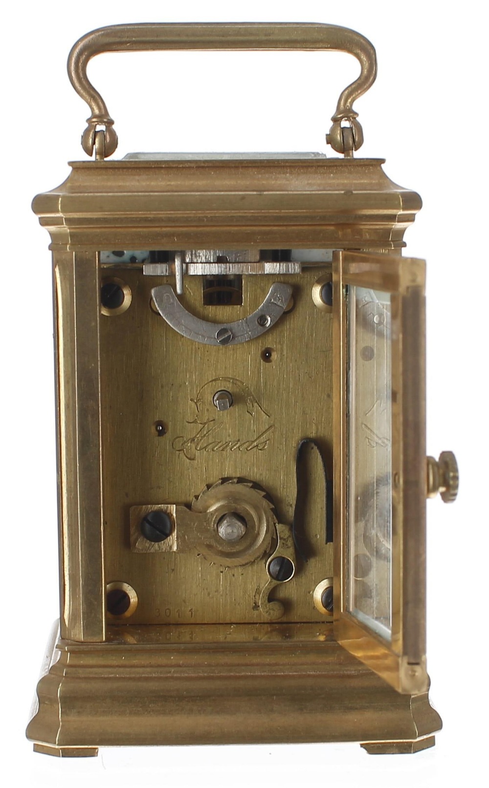 Miniature contemporary carriage clock timepiece, the movement back plate and base stamped no. - Bild 4 aus 4