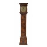 Walnut eight day longcase clock with five pillar movement, the 11" square brass dial signed Jonathan