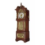 Miniature Lenzkirch oak and brass mounted longcase clock, signed Desprez, Bristol on the silvered