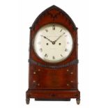 Mahogany double fusee bracket clock, the 6.5" cream dial signed Desbois & Wheeler, London, the