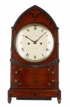 Mahogany double fusee bracket clock, the 6.5" cream dial signed Desbois & Wheeler, London, the