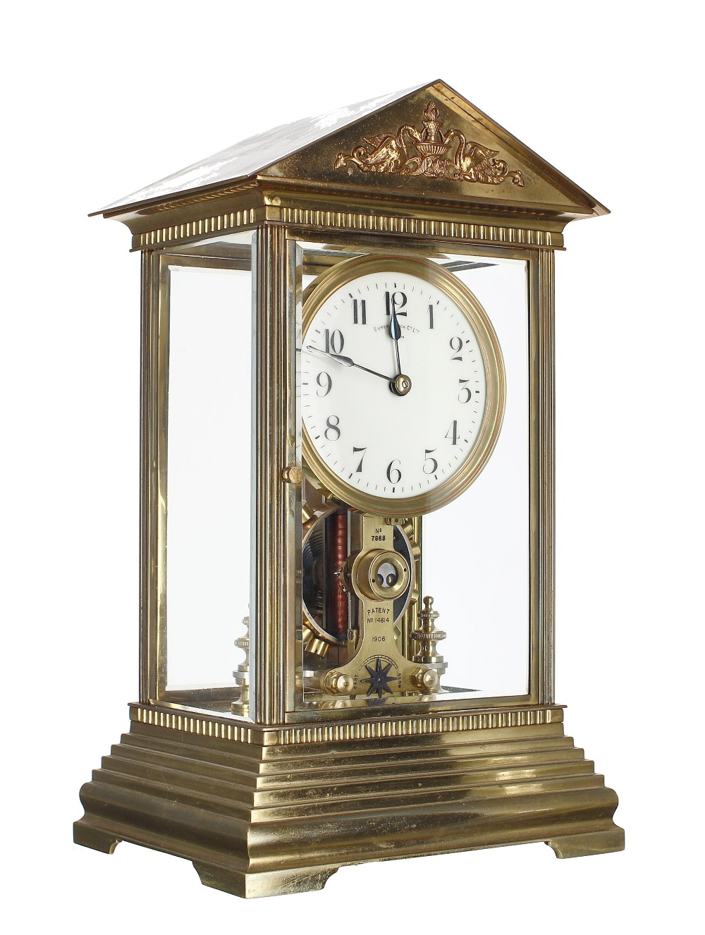 Good Eureka 'La Madeleine' electric 4-glass mantel clock, the 4.5" white dial signed Eureka Clock - Image 2 of 3