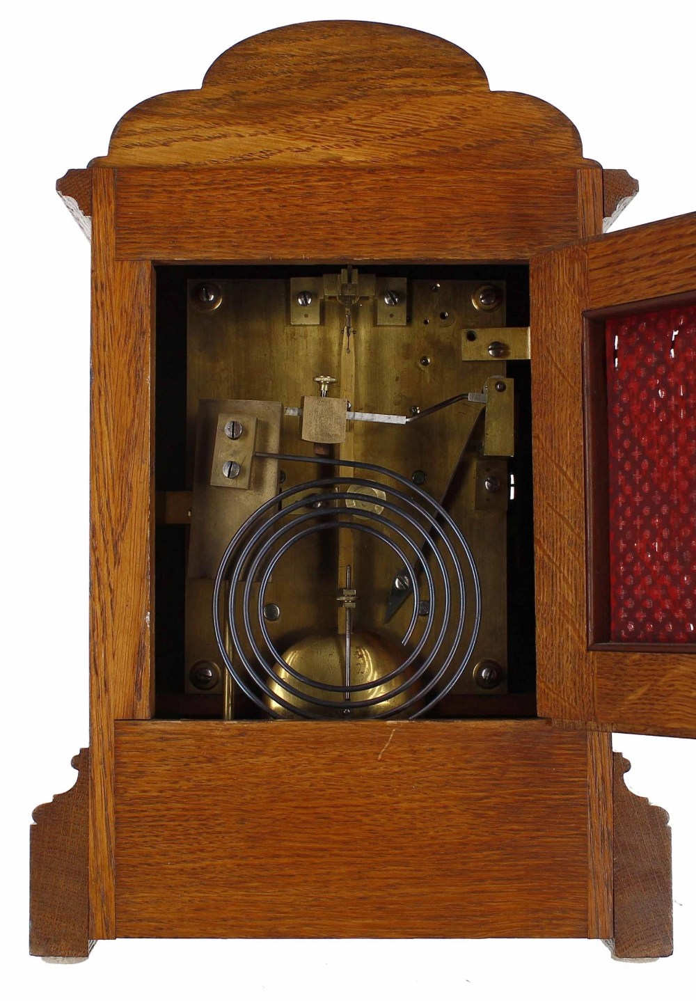 Good oak double fusee bracket clock, the 5.5" silvered dial signed Parkinson & Frodsham, 5 Budge - Bild 2 aus 2