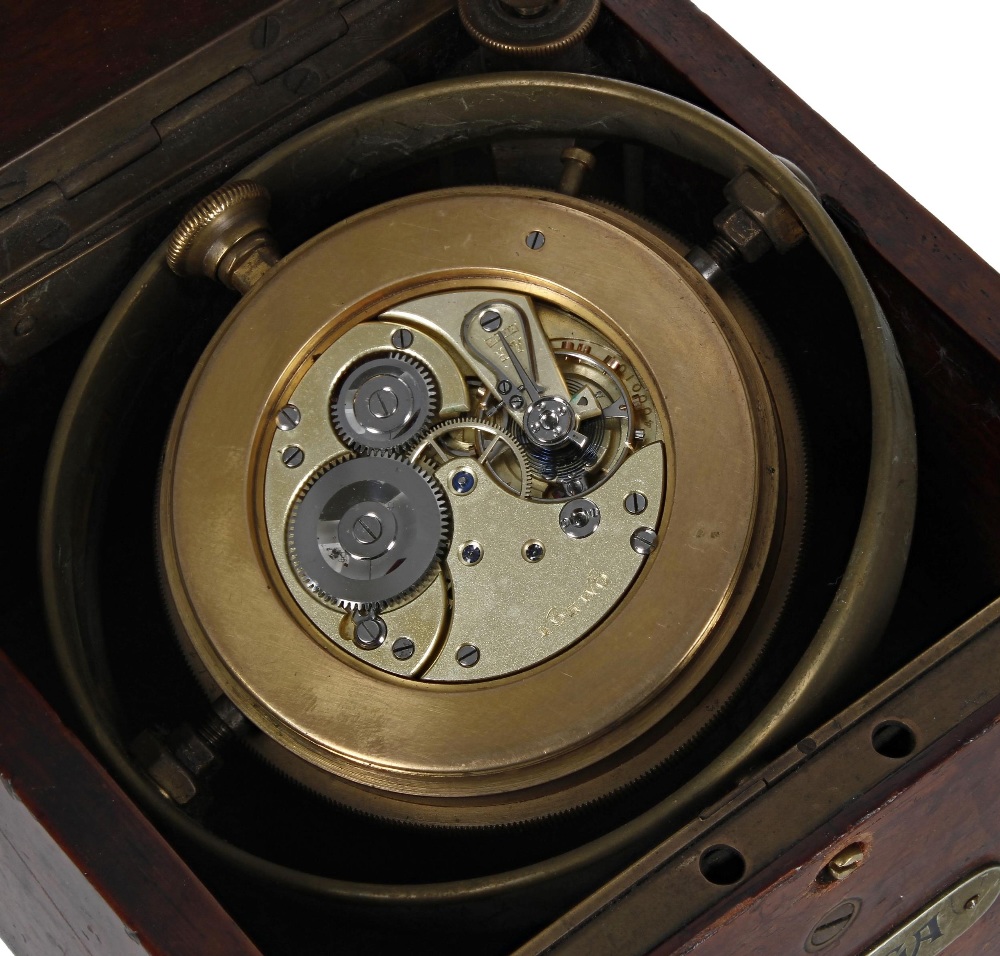 Rare Omega, Chronométre de Bord mahogany cased small marine deck chronometer, the 2.5" silvered dial - Image 4 of 4