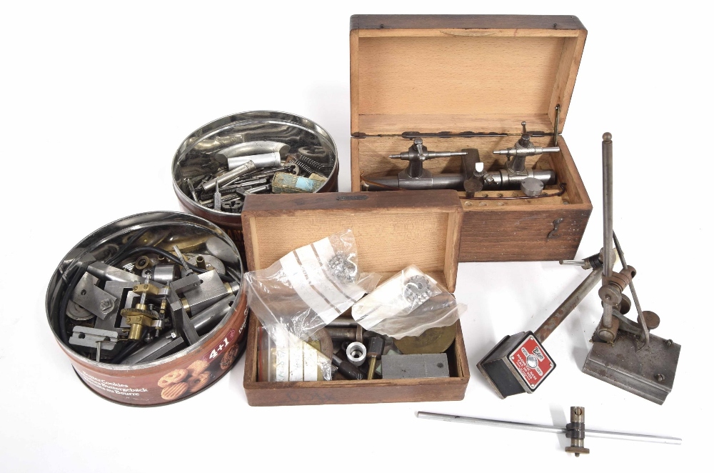 Small brass and steel Lorch, Schmidt & Co lathe, within a fitted box with various collets and - Image 2 of 2