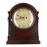 English mahogany double fusee bracket clock, the 8" cream dial indistinctly signed ..., London,