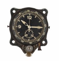 Junghans 'Borduhr' WWII German Luftwaffe aircraft cockpit clock, the movement stamped J30 BZ, the