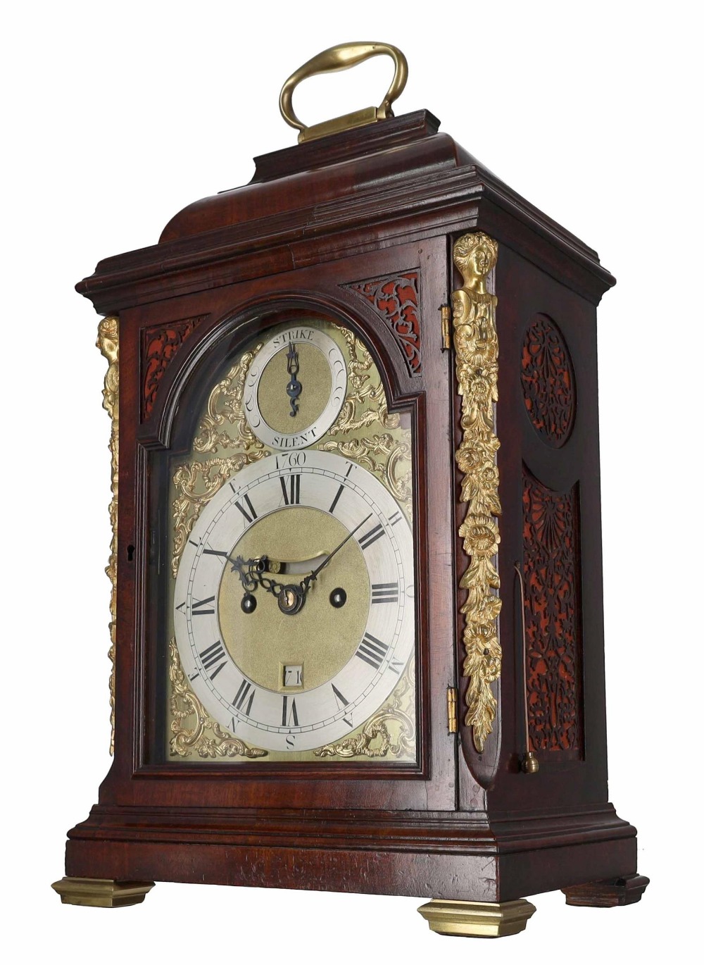 Good English mahogany double fusee verge bracket clock, the movement with pull repeat and the - Bild 2 aus 2