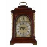 Good English mahogany double fusee verge bracket clock, the movement with pull repeat and the