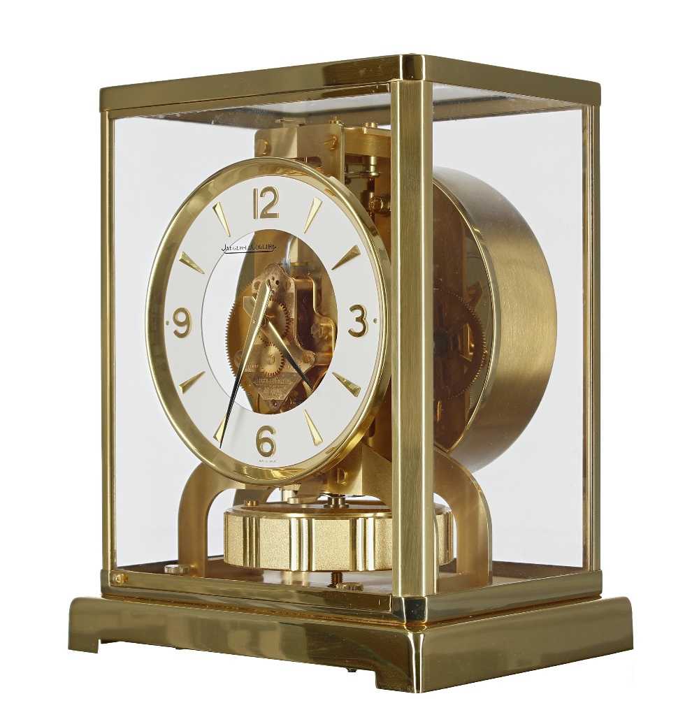 Jaeger-LeCoultre Atmos clock, the 4.25" white chapter ring enclosing a skeletonised centre, with - Image 2 of 3
