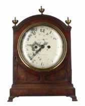 English mahogany double fusee bracket clock, the 8" painted dial signed James Warren, Canterbury,