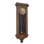 Interesting English oak single train trunk dial wall clock, the 11" silvered dial signed J & A Jump,