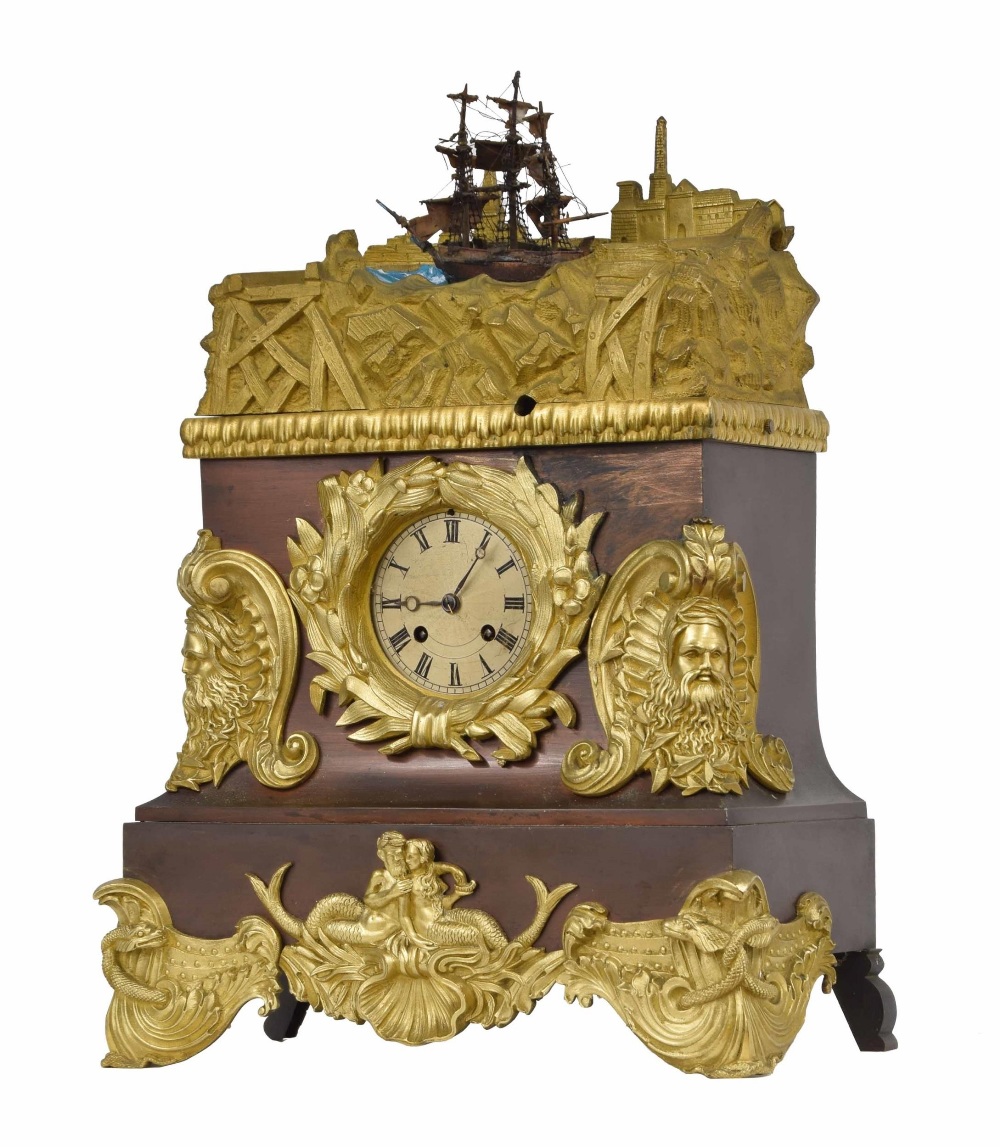French marine inspired two train automaton table clock, the Henry Marc movement with outside - Image 2 of 4