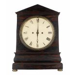 English coromandel double fusee bracket clock, the movement with locking pendulum striking on a