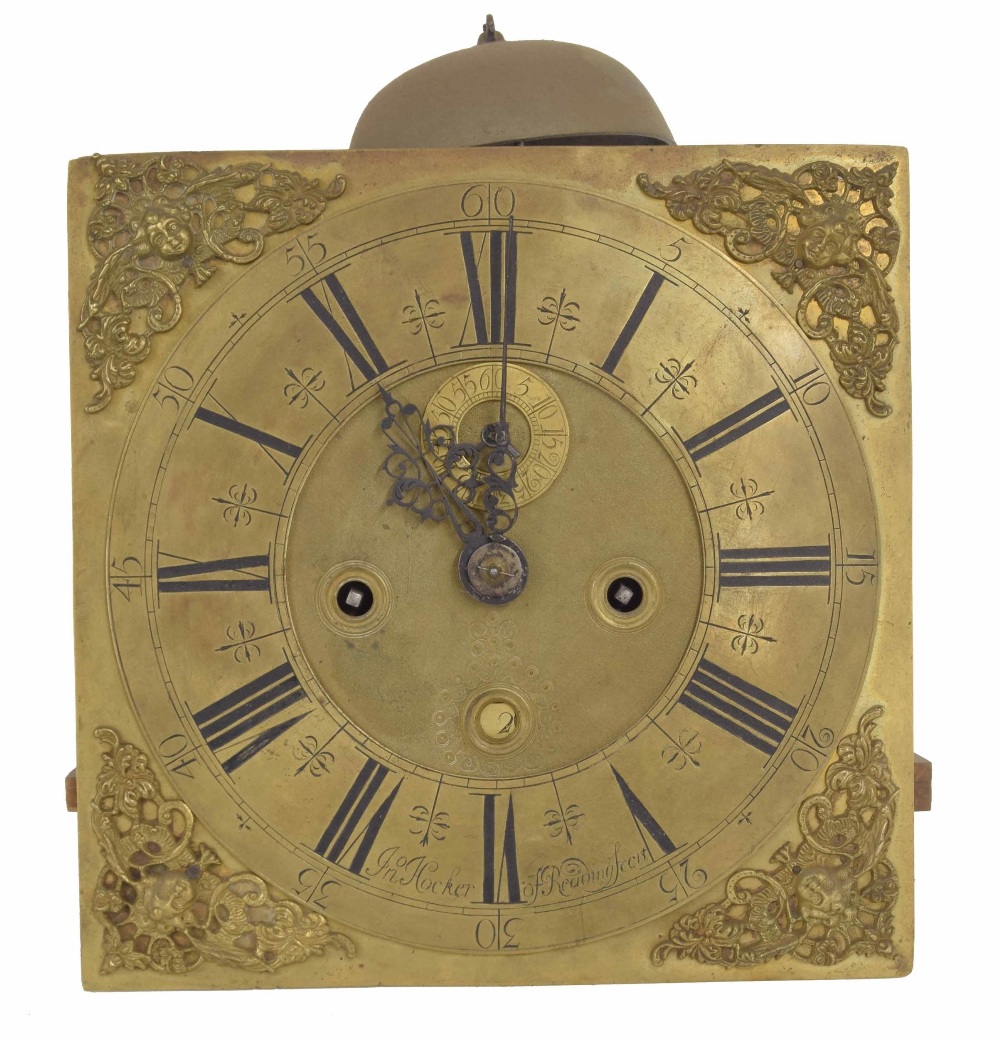 Walnut eight day longcase clock with five pillar movement, the 11" square brass dial signed Jonathan - Image 2 of 3