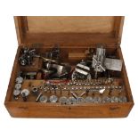 Small brass and steel Lorch, Schmidt & Co lathe, within a fitted box with various collets and