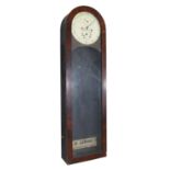 English mahogany single weight regulator wall clock in need of restoration, the 12" cream dial