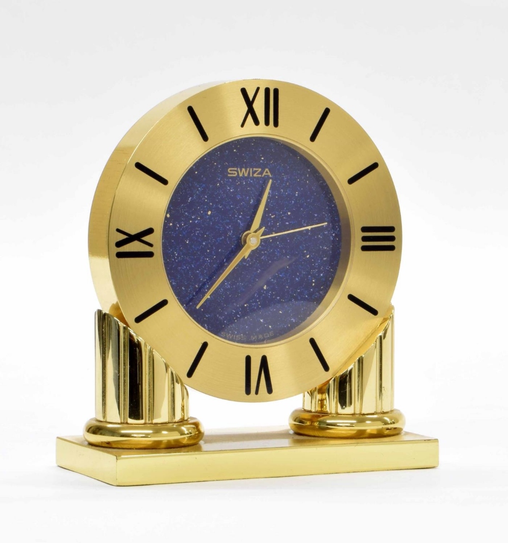 Swiza quartz alarm clock, 4" high