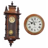 Walnut single fusee 12" wall dial clock inscribed S.I.R., JNO. Walker Ltd, 63 New Bond St, London,