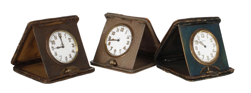 Three 8 days travel clocks within travel cases (3)