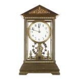 Good Eureka 'La Madeleine' electric 4-glass mantel clock, the 4.5" white dial signed Eureka Clock