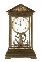 Good Eureka 'La Madeleine' electric 4-glass mantel clock, the 4.5" white dial signed Eureka Clock