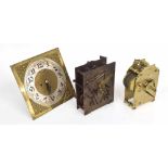 Double fusee clock movement signed on the back plate Adams, 30 Lombard St, London, 7" high; also a