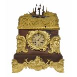 French marine inspired two train automaton table clock, the Henry Marc movement with outside