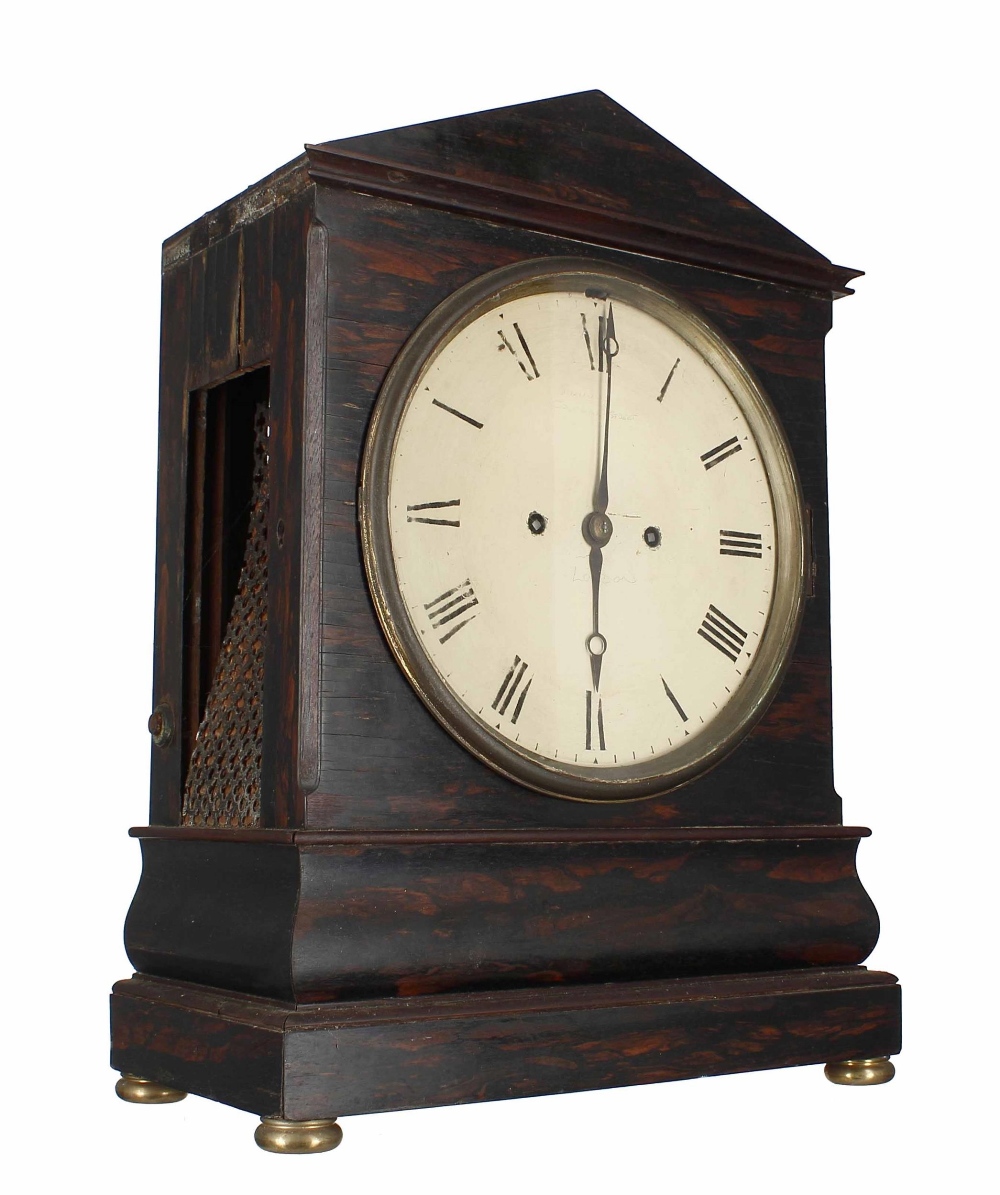 English coromandel double fusee bracket clock, the movement with locking pendulum striking on a - Bild 2 aus 3