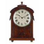 English mahogany double fusee bracket clock, the 8" cream dial signed J.W. Hancock, Yeovil, within a