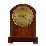 English walnut double fusee bracket clock, the 7.25" gilded chapter ring enclosing a foliate