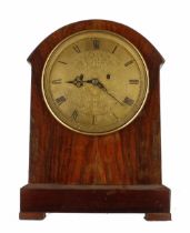 English walnut double fusee bracket clock, the 7.25" gilded chapter ring enclosing a foliate