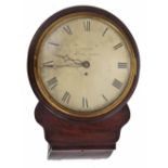 Mahogany single fusee 12" drop dial wall clock, the silvered dial signed Barraud, Cornhill,