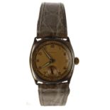 Cyma silver wire-lug cushion cased gentleman's wristwatch, import hallmarks Glasgow 1937, circular