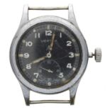 British Military issue nickel and stainless steel gentleman's wristwatch, Vertex signed circular
