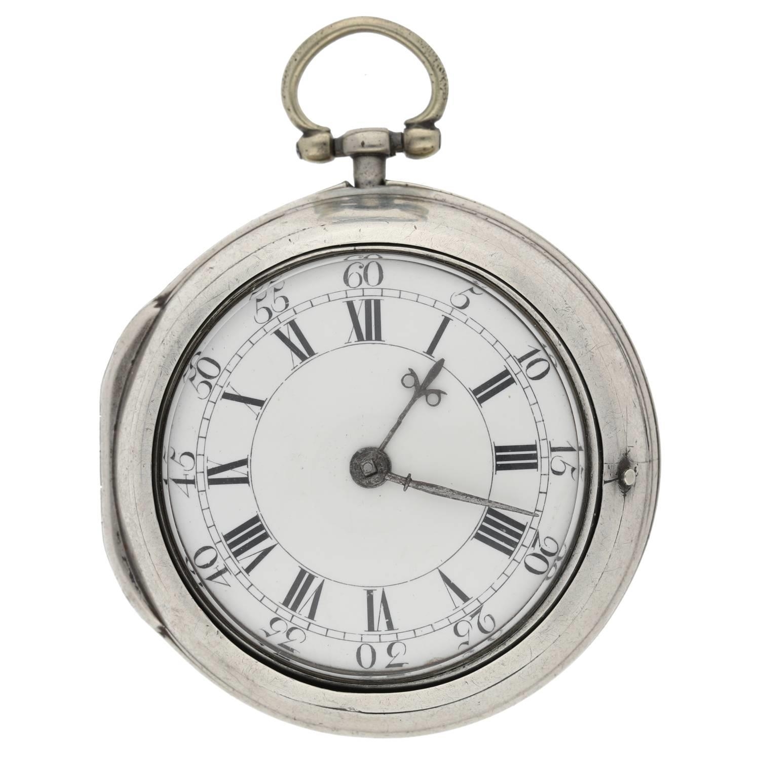 William Presbury, Coventry - English 18th century silver pair cased verge pocket watch, London 1763, - Image 2 of 10