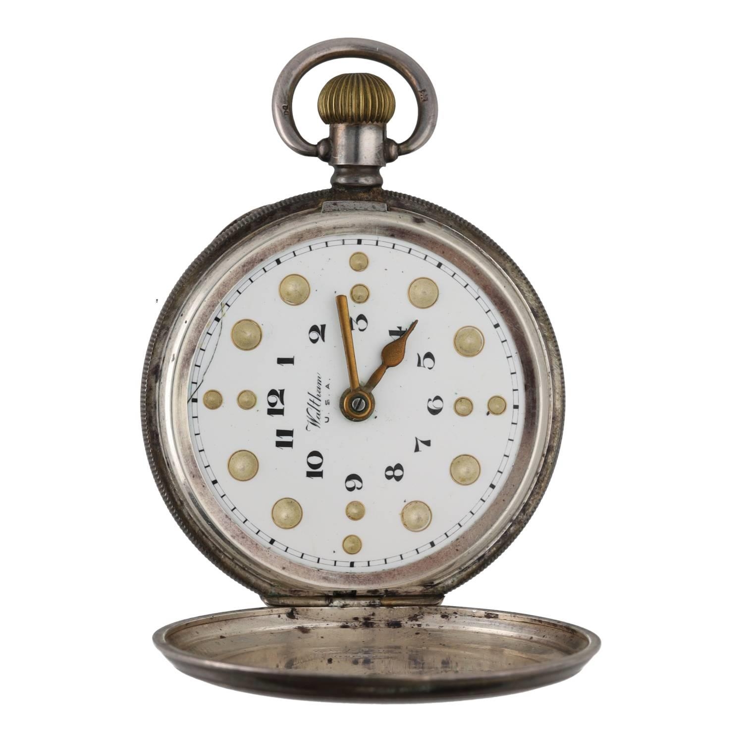American Waltham 'Braille' silver lever hunter pocket watch, circa 1917, serial no. 21608887, signed - Image 2 of 5
