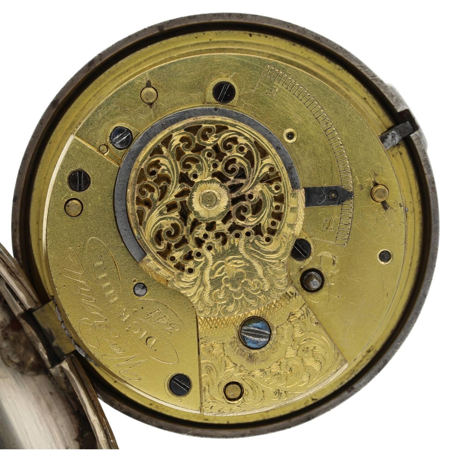 William Revill, Dick-Hill - early Victorian silver pair cased verge pocket watch, Birmingham 1839, - Bild 7 aus 10